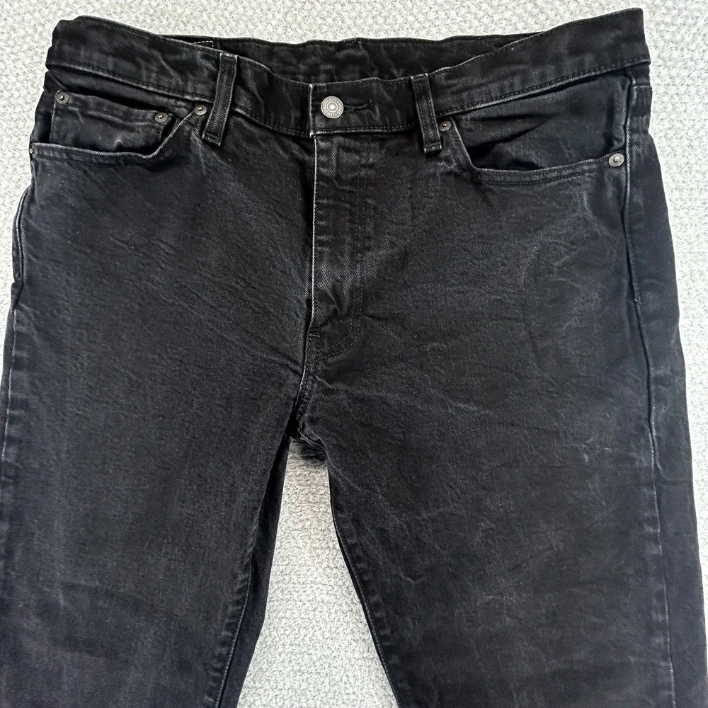 Levi's Premium 511 Jeans Mens 36x32 (36x31) Big E Black Slim Fit Stretch Denim